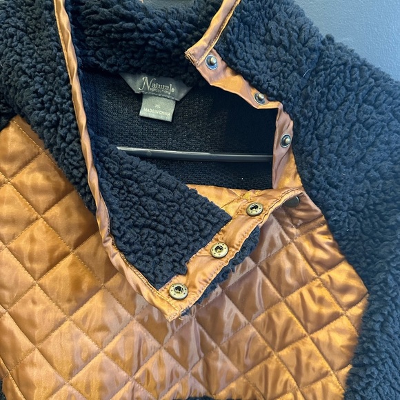 Cozy Black and Brown Quilted Pullover | Natural Reflections | XL - Picture 7 of 8